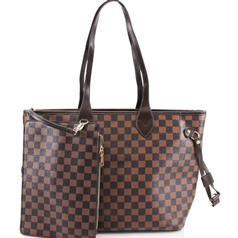 lv light brown bag|Lv brown checkered bag.